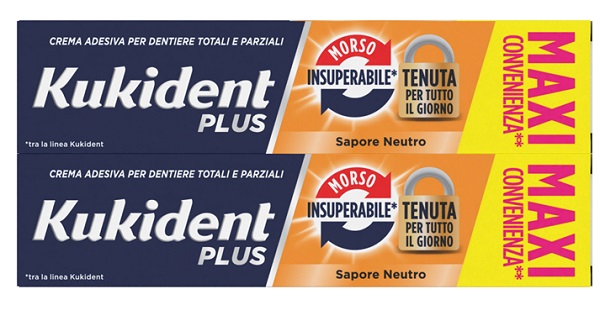 KUKIDENT BIPACCO MORSO INSUPERABILE CREMA ADESIVA DENTIERE 57 G X 2 - Farmaunclick.it