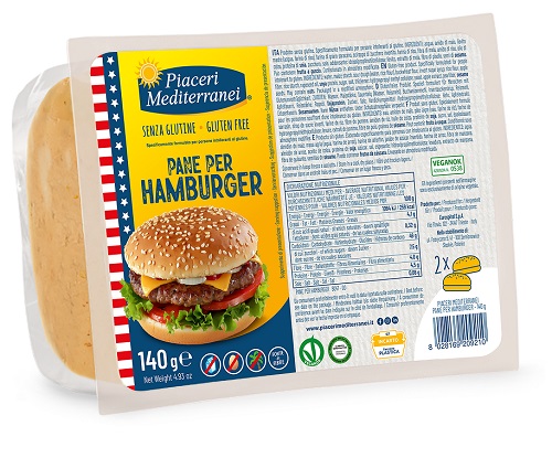 PIACERI MEDITERRANEI PANE HAMBURGER 140 G - Farmaunclick.it