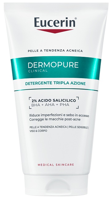 EUCERIN DERMOPURE CLINICAL DETERGENTE TRIPLA AZIONE 150 ML - Farmaunclick.it