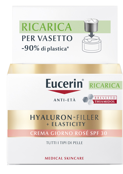 EUCERIN HYALURON-FILLER + ELASTICITY CREMA GIORNO ROSE' SPF30 RICARICA 50 ML - Farmaunclick.it
