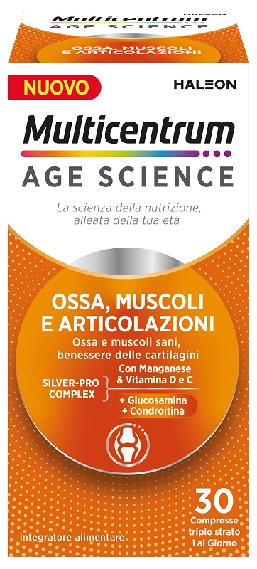 MULTICENTRUM AGE SCIENCE OSSA MUSCOLI ARTICOLAZIONI 30 COMPRESSE - Farmaunclick.it