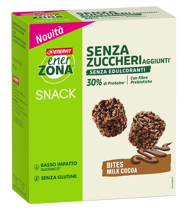 ENERZONA BITES MILK COCOA SENZA ZUCCHERI AGGIUNTI 24 G 5 PEZZI - Farmaunclick.it