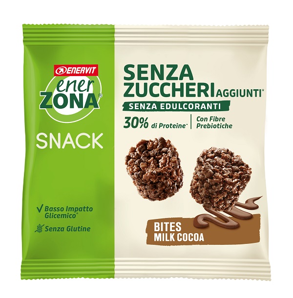 ENERZONA BITES MILK CHOCO SENZA ZUCCHERI AGGIUNTI 24 G - Farmaunclick.it
