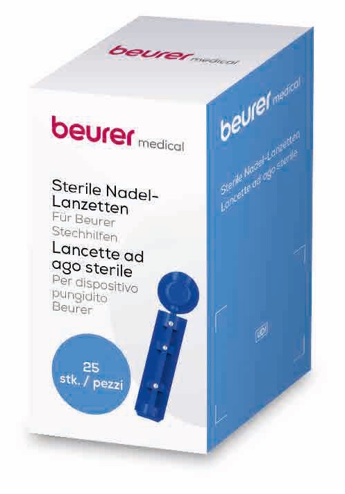 LANCETTE PUNGIDITO BEURER AGO STERILE GAUGE 28 25 PEZZI - Farmaunclick.it