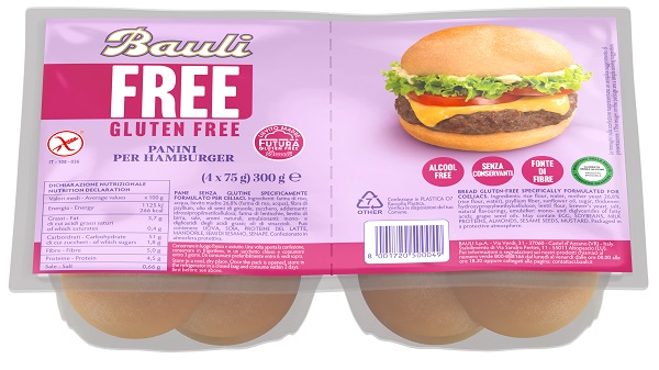 BAULI FREE PANINI HAMBURGER 4 PEZZI DA 75 G - Farmaunclick.it