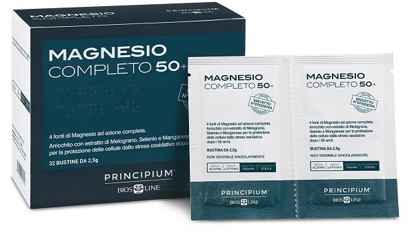PRINCIPIUM MAGNESIO COMPLETO BREVETTATO 50+ 32 BUSTINE DA 2,5 G - Farmaunclick.it