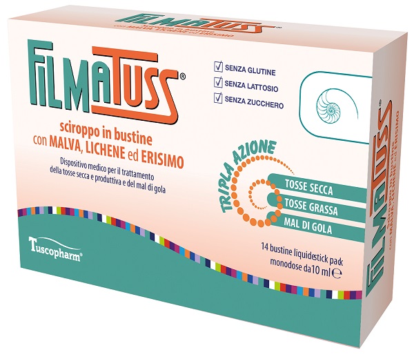FILMATUSS SCIROPPO 14 BUSTINE LIQUID STICK PACK DA 10 ML - Farmaunclick.it