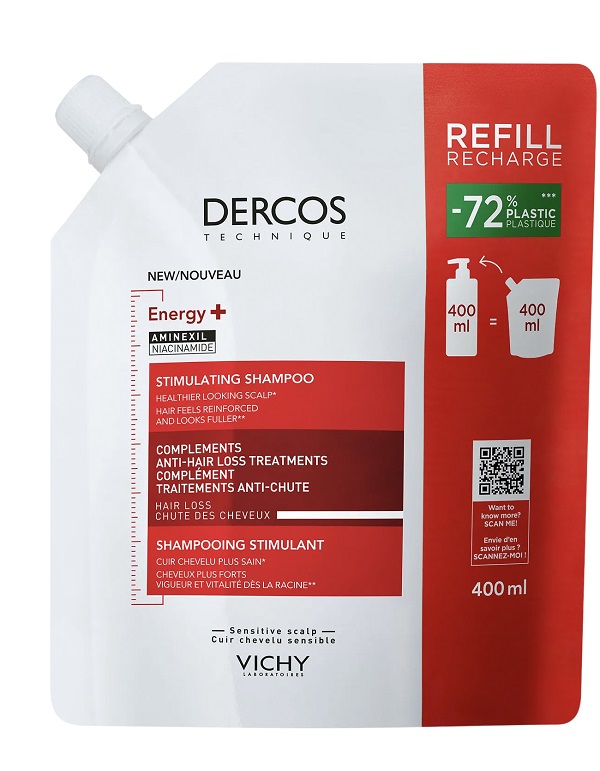DERCOS TECHNIQUE SHAMPOO ENERGIZZANTE REFILL 400 ML - Farmaunclick.it