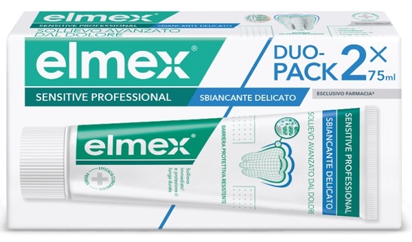 ELMEX SENSITIVE PROFESSIONAL WHITENING DENTIFRICIO DUO PACK 2 TUBI DA 75 ML - Farmaunclick.it