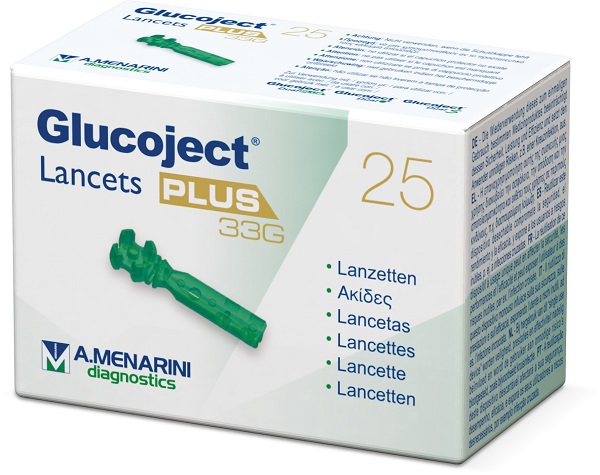 LANCETTE PUNGIDITO GLUCOJECT LACETS PLUS GAUGE 33 25 PEZZI - Farmaunclick.it