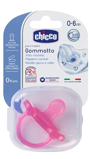 CHICCO GOMMOTTO IN SILICONE GIRL 0-6 MESI 1 PEZZO - Farmaunclick.it