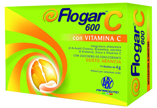FLOGAR  C 600 CON VITAMINA C 14 BUSTINE GUSTO ARANCIA - Farmaunclick.it