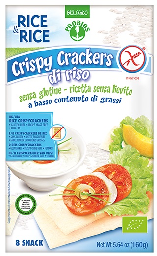 RICE&RICE CRISPY CRACKERS 100% RISO 160 G SENZA LIEVITO - Farmaunclick.it