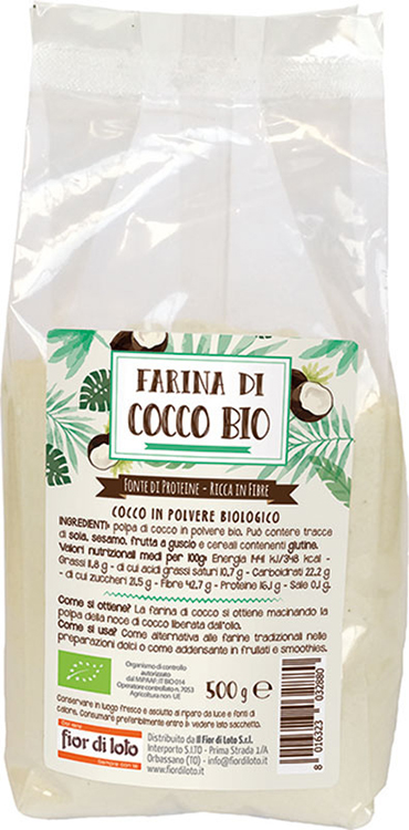 FIOR DI LOTO FARINA DI COCCO BIO 500 G - Farmaunclick.it