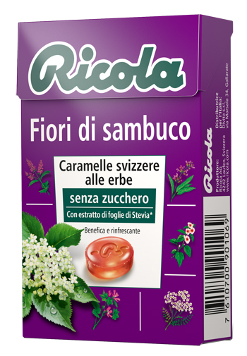 RICOLA FIORI DI SAMBUCO SENZA ZUCCHERO 50 G - Farmaunclick.it