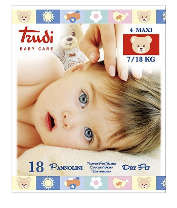 TRUDI BABY CARE PANNOLINO DRY FIT MAXI 7/18 KG 18 PEZZI - Farmaunclick.it