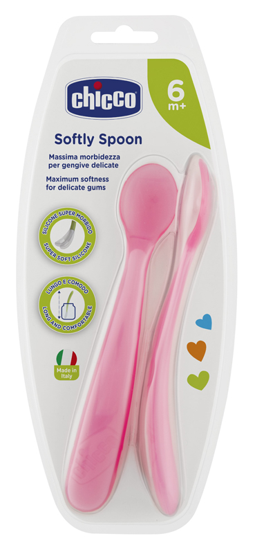 CHICCO CUCCHIAIO SILICONE FEMMINILE BI PACK 6M+ - Farmaunclick.it