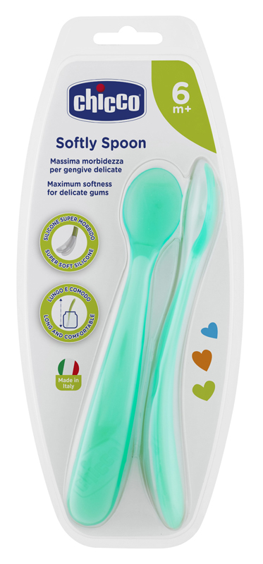 CHICCO CUCCHIAIO SILICONE MASCHILE BI PACK 6M+ - Farmaunclick.it