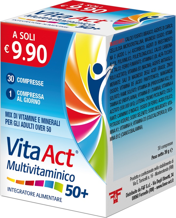 VITA ACT MULTIVITAMINICO 50+ 30 COMPRESSE - Farmaunclick.it