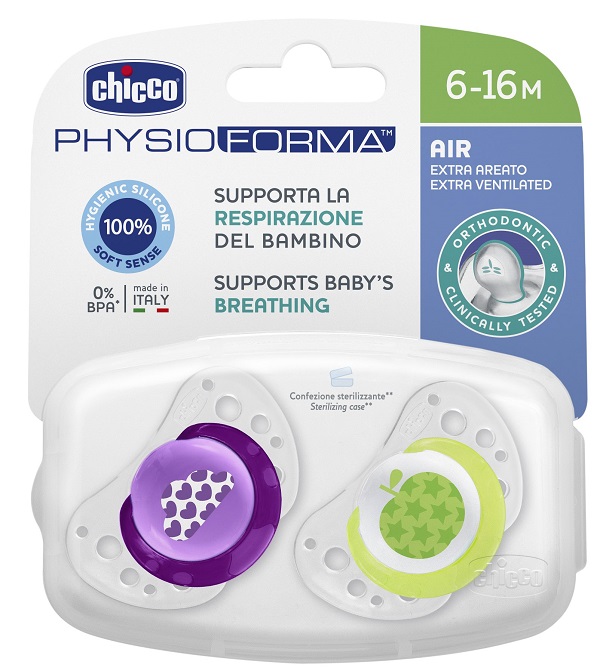 CHICCO SUCCHIETTO AIR GIRL IN SILICONE 6-16 MESI 2 PEZZI - Farmaunclick.it