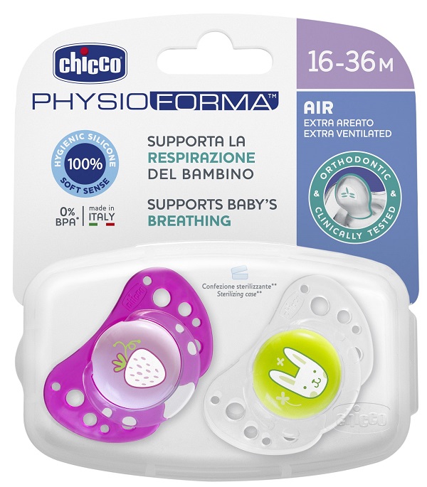 CHICCO SUCCHIETTO AIR GIRL IN SILICONE 16-36 MESI 2 PEZZI - Farmaunclick.it