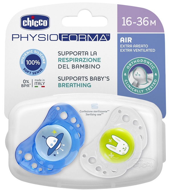CHICCO SUCCHIETTO AIR BOY IN SILICONE 16-36 MESI 2 PEZZI - Farmaunclick.it