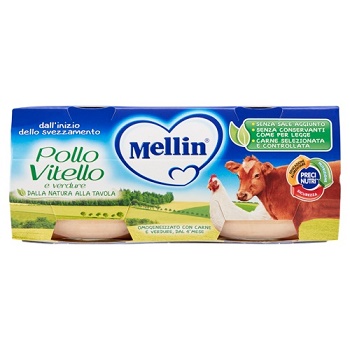 MELLIN OMOGENEIZZATO POLLO VITELLO CON VERDURE 2 X 80 G - Farmaunclick.it