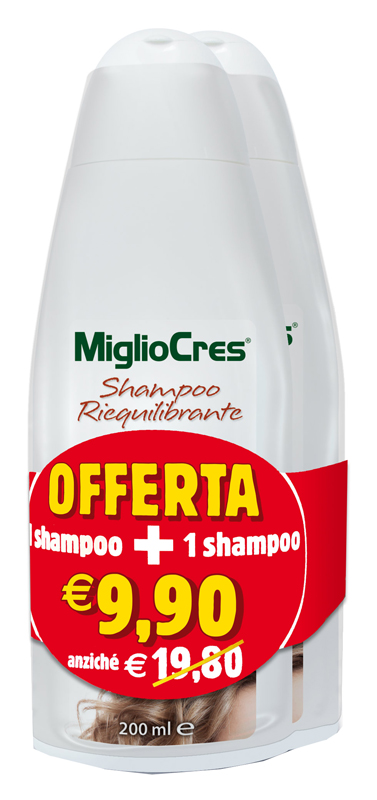 MIGLIOCRES SHAMPOO RIEQUILIBRANTE BIPACK 200 ML - Farmaunclick.it
