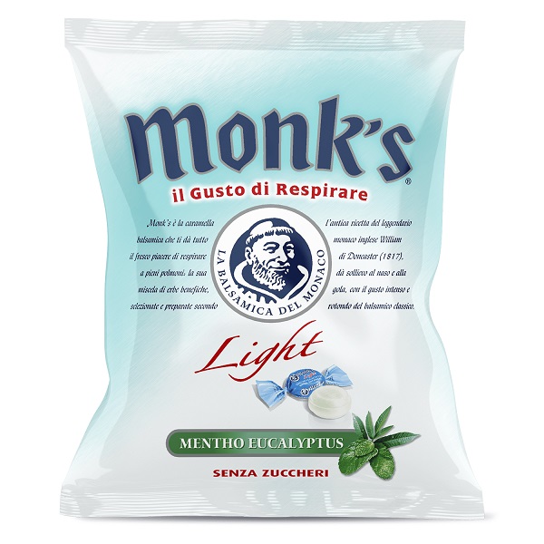 CARAMELLE MONK'S LIGHT SENZA ZUCCHERO MENTA EUCALIPTO 80 G - Farmaunclick.it