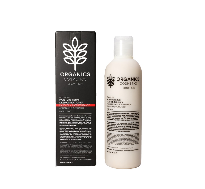 ORGANICS COSMETICS MOISTURE REPAIR DEEP CONDITIONER ARGAN AND AVOCADO 250 ML - Farmaunclick.it