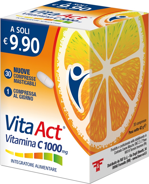 VITA ACT VITAMINA C 1000MG 30 COMPRESSE MASTICABILI - Farmaunclick.it