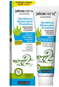 ALOEVERA2 DENTIFRICIO SBIANCANTE PROTETTIVO CON STEVIA 100 ML - Farmaunclick.it