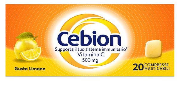 CEBION MASTICABILE LIMONE VITAMINA C 500 MG 20 COMPRESSE - Farmaunclick.it