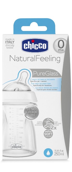 CHICCO BIBERON NATURALFEELING VETRO 0M+ 250 ML - Farmaunclick.it