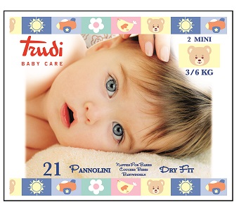 TRUDI BABY CARE PANNOLINI DRY FIT MINI 3/6 KG 21 PEZZI - Farmaunclick.it
