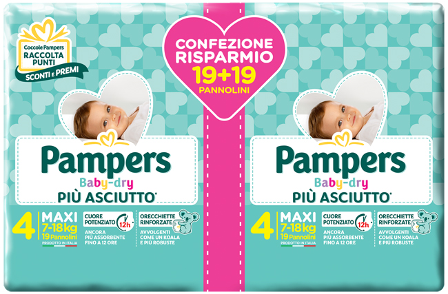PAMPERS BABY-DRY DUO DWCT MAXI 38 PEZZI - Farmaunclick.it
