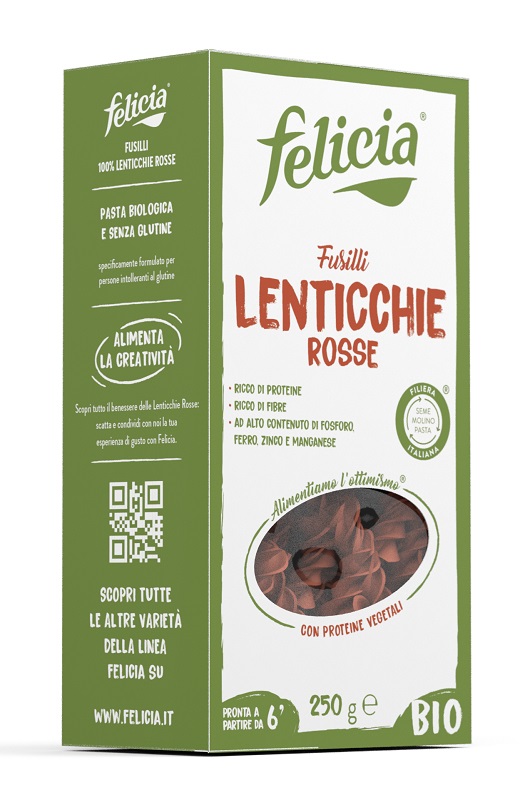 FELICIA BIO FUSILLI DI LENTICCHIE ROSSE 250 G - Farmaunclick.it