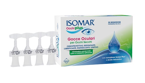 ISOMAR OCCHI PLUS GOCCE OCULARI PER OCCHI SECCHI ALL'ACIDO IALURONICO 0,25% 30 FLACONCINI MONODOSE - Farmaunclick.it