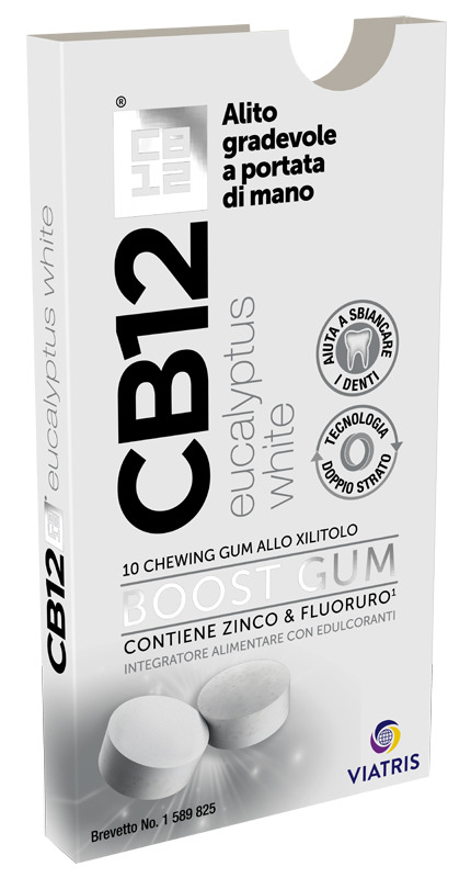 CB12 BOOST EUCALYPTUS WHITE 10 CHEWING GUM - Farmaunclick.it