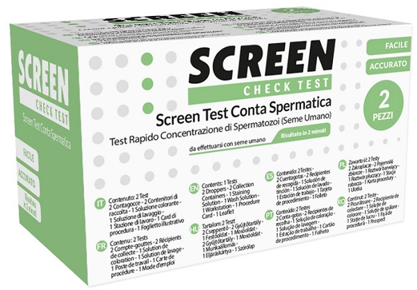 KIT PER L'INDIVIDUAZIONE DI CONTA SPERMATICA 2 PEZZI FERTILITA' MASCHILE SCREEN TEST CONTA SPERMATICA - Farmaunclick.it