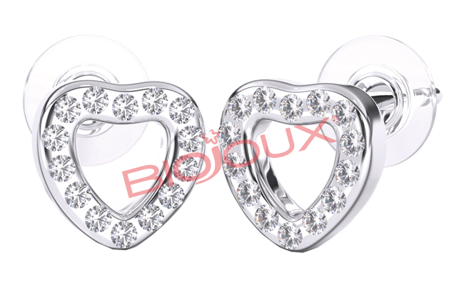 ORECCHINI STERILI BJT939 OPEN HEARTH W/CRYSTAL - Farmaunclick.it