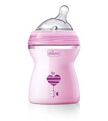 CHICCO BIBERON NATFEEL 2M+ GIRL 250 ML - Farmaunclick.it