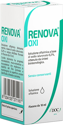 RENOVA OXI COLLIRIO SOLUZIONE OFTALMICA A BASE DI ACIDO IALURONICO 0,2% FLACONE DA 10 ML - Farmaunclick.it