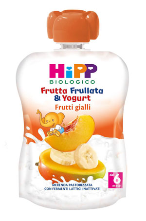 HIPP BIO FRUTTA FRULLATA YOGURT FRUTTI GIALLI 90 G - Farmaunclick.it