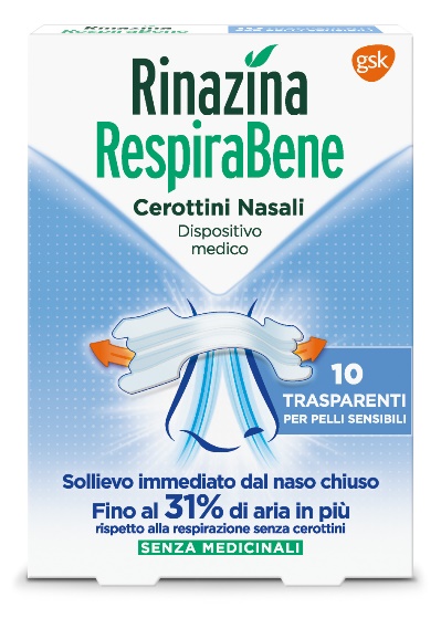 RINAZINA RESPIRABENE CEROTTI NASALI TRASPARENTI CARTON 10 PEZZI - Farmaunclick.it