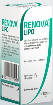 RENOVA COLLIRIO SOSTITUTO LACRIMALE A BASE DI ACIDO IALURONICO 0,4% E LIPIDI FLACONE DA 10 ML SENZA CONSERVANTI - Farmaunclick.it