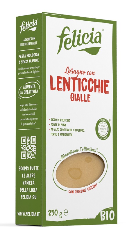 FELICIA BIO LASAGNE LENTICCHIE GIALLE CON RISO INTEGRALE 250 G - Farmaunclick.it