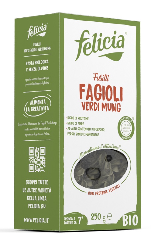 FELICIA BIO FUSILLI FAGIOLI VERDI MUNG 250 G - Farmaunclick.it