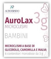 MICROCLISMI PER BAMBINI AUROLAX 6 CONTENITORI 3 G - Farmaunclick.it