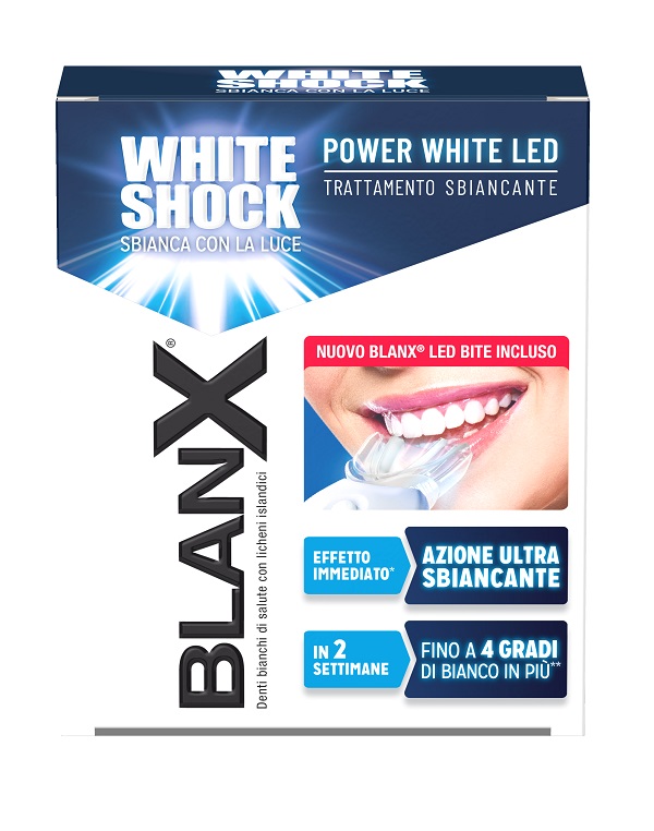 BLANX WHITE SHOCK TRATTAMENTO SBIANCANTE POWER WHITE 30 ML + LED BITE - Farmaunclick.it